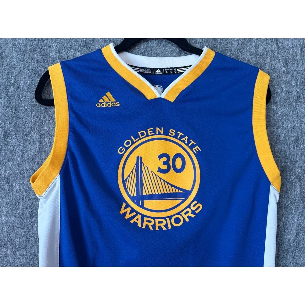 Adidas Golden State Warriors Stephen Curry 30 Jersey Blue Youth Large L NBA